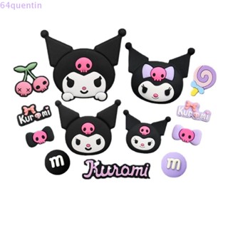 Quentin 5 ชิ้น Kuromi DIY จี้, พวงกุญแจ แพทช์ อุปกรณ์เครื่องประดับ, น่ารัก PVC งานฝีมือ ตกแต่งหัวเข็มขัด