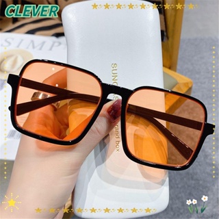 Clever แว่นตากันแดด UV400 ทรงสี่เหลี่ยม สีดํา สไตล์วินเทจ คลาสสิก สําหรับผู้หญิง ผู้ชาย