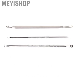 Meyishop Blackhead  Tool  Professional 3pcs Double Ended Comedones Extractor Safe Portable for Home Skin Care