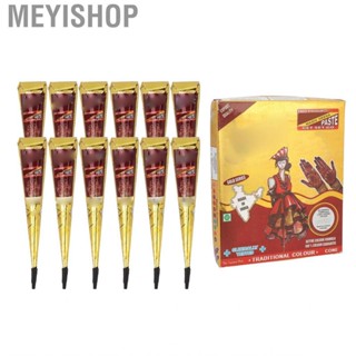 Meyishop Hand Tattoo   12pcs Pure Color Dark Red Temporary Cone for Body