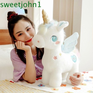 Sweetjohn ของเล่นตุ๊กตายูนิคอร์น ผ้าฝ้าย PP นิ่ม รูปปีกยูนิคอร์นน่ารัก