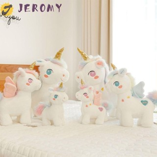 Jeromy ตุ๊กตายูนิคอร์น ผ้าฝ้ายนุ่ม รูปการ์ตูนยูนิคอร์นนอนหลับ