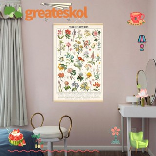 Greateskol โปสเตอร์ไม้ และผ้าใบ พิมพ์ลายดอกไม้ สไตล์วินเทจ ขนาด 15.7 X 23.6 นิ้ว สําหรับตกแต่งผนัง ห้องนั่งเล่น