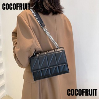 Cocofruit กระเป๋าถือ กระเป๋าสะพายไหล่ ทรงคลัทช์ หนัง PU ลายสก๊อต ขนาดใหญ่ จุของได้เยอะ แบบพกพา พร้อมสายโซ่คล้อง สําหรับสตรี