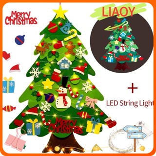 Liaoy ต้นคริสต์มาส ผ้าสักหลาด ซานตาคลอส ของขวัญเทศกาล DIY สําหรับตกแต่งต้นคริสต์มาส