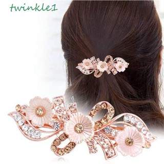 Twinkle1 กิ๊บติดผม ทรงเรขาคณิต ดอกไม้ อัลลอย แวววาว วินเทจ ของขวัญวันแม่ ปิ่นปักผม ผู้หญิง เครื่องประดับผม