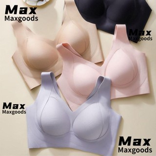 Maxg เสื้อชั้นใน ผ้าไนล่อน ระบายอากาศ พลัสไซซ์ สีพื้น ของขวัญสําหรับผู้หญิง