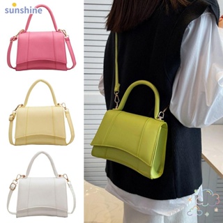 Ssunshine กระเป๋าสะพายไหล่ สะพายข้าง หนัง PU สีพื้น แฟชั่นสําหรับผู้หญิง