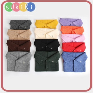 Sukiki สนับคอถัก หนา สีพื้น ให้ความอบอุ่น ลําลอง กลางแจ้ง