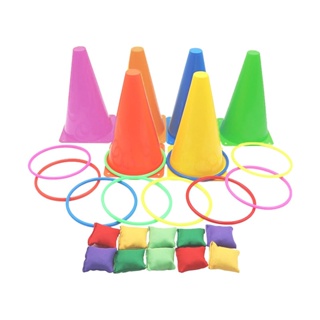 Spot second hair# throwing ring logo barrel sensory training plastic ring obstacle barrel ring outdoor sports toys ice cream props 8cc