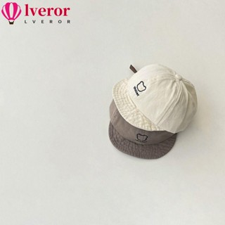 Lveror หมวกเบสบอล ผ้าฝ้าย แบบนิ่ม กันแดด ปรับขนาดได้ สีพื้น สไตล์เกาหลี สําหรับเด็ก 5-24 เดือน