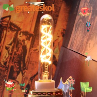 Greateskol หลอดไฟคริสตัล T25 LED 2W สีขาวอบอุ่น เส้นใยนิ่ม E14 E12 สําหรับตกแต่งบ้าน