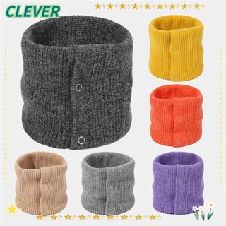 Clever ปลอกคอถักนิตติ้ง แบบหนา สีพื้น ให้ความอบอุ่น แฟชั่น สําหรับกลางแจ้ง