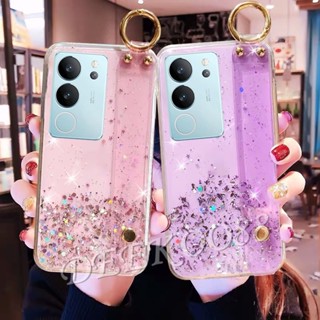 ใหม่ เคสโทรศัพท์มือถือนิ่ม แบบใส ลายดาวอวกาศ พร้อมสายรัดข้อมือ สําหรับ VIVO V29 VIVO V29 5G 2023