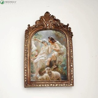 Needway กรอบรูปแขวนผนัง สไตล์เรโทร สีทอง สําหรับตกแต่งบ้าน