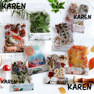 Karen สติกเกอร์ PET ลายดอกไม้ หลากสี สําหรับตกแต่ง DIY 320 ชิ้น