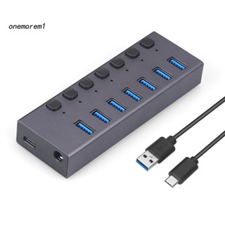 Onem ฮับ Usb 3.0 พร้อมสวิตช์เปิด 7 พอร์ต Usb 3.0 พร้อมสวิตช์เปิด ปิด สําหรับ Pc Ps4 และ Hdd