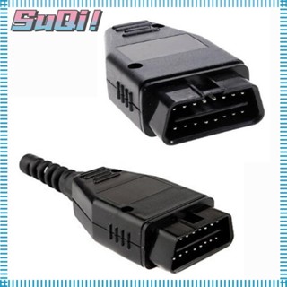 Suqi OBD2 อุปกรณ์เสริมปลั๊กเชื่อมต่อ 16Pin OBD Male DIY