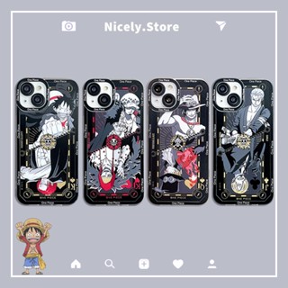 เคสโทรศัพท์มือถือ TPU กันรอยขีดข่วน ลายการ์ตูนอนิเมะ One Piece Roronoa Zoro Luffy สําหรับ iPhone 14 13 12 Pro Max 11