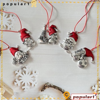 Popular จี้โลหะ รูปซานตาคลอส หมุนได้ สําหรับตกแต่งคริสต์มาส DIY