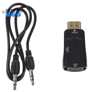 อะแดปเตอร์แปลงวิดีโอ 1080P HDMI ตัวผู้ เป็น VGA ตัวเมีย พร้อมเอาต์พุตเสียง N3 สีดํา