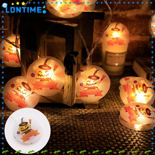 Lontime สายไฟ LED 10 ดวง ลายฟักทองฮาโลวีน 2022 สําหรับตกแต่งบ้าน บาร์ ปาร์ตี้ ฮาโลวีน