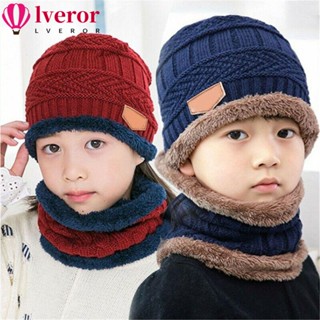 Lveror หมวกบีนนี่ ผ้าพันคอ ผ้าฟลีซ แบบนุ่ม ให้ความอบอุ่น