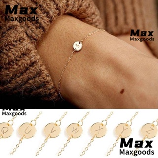 Maxg สร้อยข้อมือ 26 ตัวอักษร สีทอง เครื่องประดับ สายรัดข้อมือชายหาด