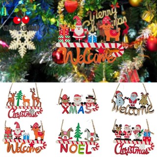 Nicesi จี้ไม้ ลาย Happy Year Woodland Merry Christmas สําหรับตกแต่งคริสต์มาส 6 ชิ้น