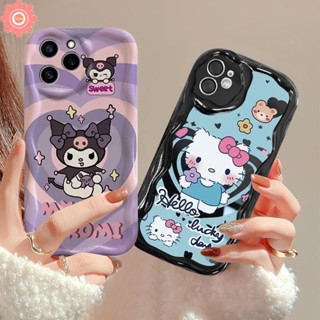 เคสโทรศัพท์มือถือ ขอบโค้ง ลายเฮลโล คูโรมิน่ารัก สําหรับ Oppo A17 A74 A77 A95 A96 A17k A54 A31 A55 A5 A53 A76 A57 A7 A16s A15 A3s A12 A16K A77s A1k A52 A9 A16 A78 A5s Reno 8T 4F 6 5Z 5 เคสคิตตี้