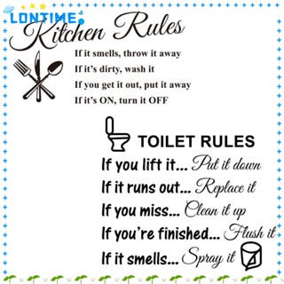 Lontime สติกเกอร์ติดผนัง คําคม คําคม กฎห้องน้ํา ห้องครัว ป้าย WC ตกแต่งบ้าน 1/2 ชิ้น