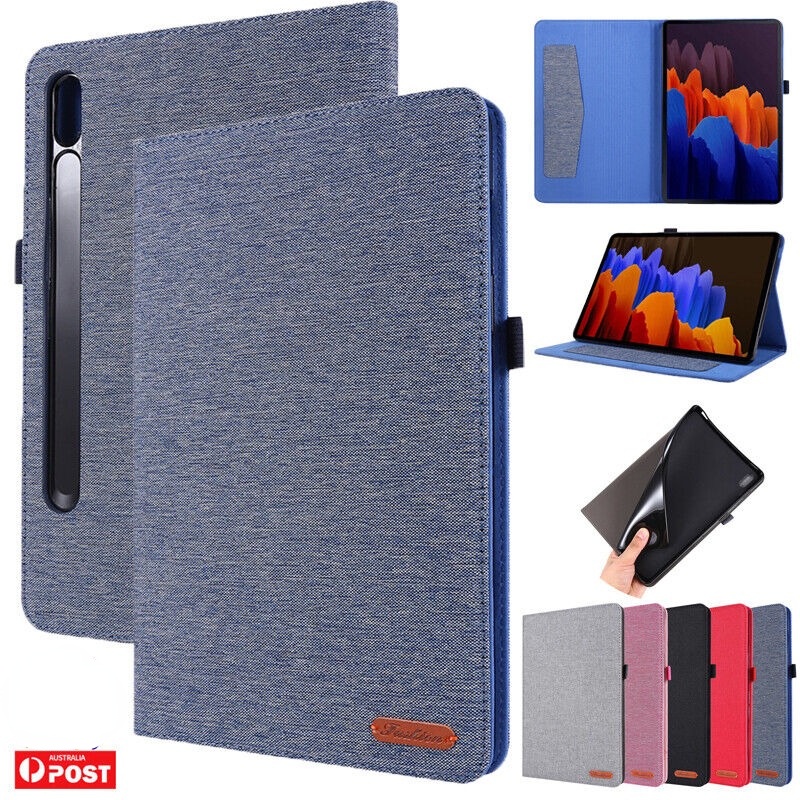 เคสโทรศัพท์มือถือ พร้อมช่องใส่บัตร ขาตั้ง สําหรับ Samsung Galaxy Tab S7 FE S7 S8 S9+ Plus Ultra 11.0