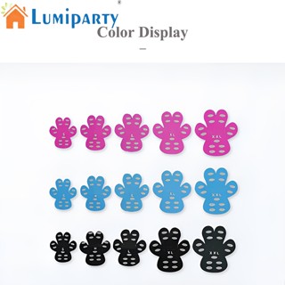 Lumiparty สติกเกอร์ซิลิโคน กันน้ํา กันลื่น ระบายอากาศ หลายขนาด สําหรับป้องกันอุ้งเท้าสุนัข 4 ชิ้น