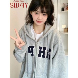 SWAY  เสื้อผ้าผู้ญิง แขนยาว เสื้อฮู้ด คลุมหญิง สไตล์เกาหลี แฟชั่น  พิเศษ Chic ทันสมัย สวยงาม A28J103 36Z230909