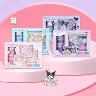 SANRIO สติกเกอร์เทป ลายการ์ตูนอนิเมะ My Melody Kuromi Cinnamon น่ารัก สําหรับตกแต่งกล่องของขวัญ เครื่องเขียนนักเรียน