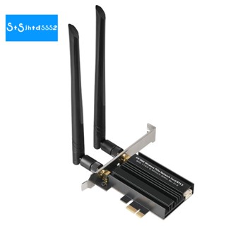 Ax3000 Gigabit Tri-Band WiFi6E การ์ดเครือข่าย MT7921 PCIE อะแดปเตอร์รับสัญญาณเครือข่าย WIFI บลูทูธ 5.2 สีดํา