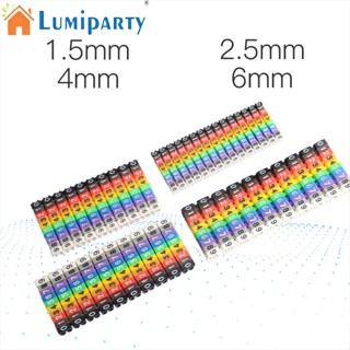 Lumiparty ป้ายแท็กตัวเลขดิจิทัล 0-9 หลากสี สําหรับมาร์กสายเคเบิ้ล