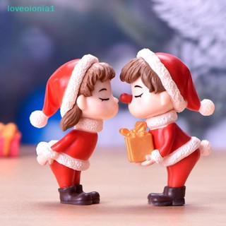 Loveoionia1 ตุ๊กตาคู่รักคริสต์มาส ขนาดเล็ก สําหรับตกแต่งบ้าน สวน