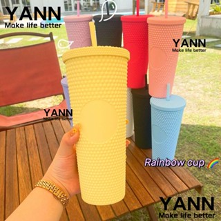 Yann1 ขวดน้ํา พร้อมหลอดดูด สองชั้น สีชมพู สําหรับบ้าน ออฟฟิศ โรงเรียน บาร์บี้