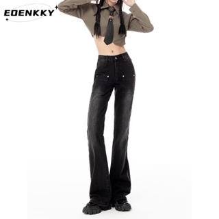 EOENKKY  กางเกงขายาว กางเกงยีสน์ผู้หญิง ทรงหลวม ๆ ตรง Retro Hip Hop Pants 2023 NEW Style  ทันสมัย ทันสมัย ทันสมัย สบาย A97L8AI 36Z230909