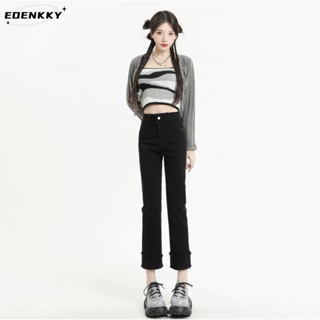 EOENKKY  กางเกงขายาว กางเกงยีสน์ผู้หญิง ทรงหลวม ๆ ตรง Retro Hip Hop Pants 2023 NEW Style  พิเศษ ins Beautiful ทันสมัย A97L8AH 36Z230909