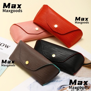 Maxg กระเป๋าใส่แว่นตา หนัง PU น้ําหนักเบา สีพื้น แฟชั่นสําหรับผู้หญิง