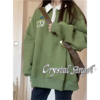 Crystal เสื้อผ้าผู้ญิง แขนยาว เสื้อฮู้ด คลุมหญิง สไตล์เกาหลี แฟชั่น A28J1AZ 34Z230822