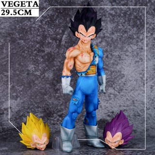 โมเดลฟิกเกอร์ รูปปั้นอนิเมะ Dragon Ball Vegeta สามหัว สีฟ้า สําหรับตกแต่ง