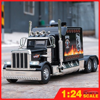 Klt โมเดลรถยนต์ 1:24 Peterbilt 389 โลหะอัลลอย ของเล่นสําหรับเด็กผู้ชาย