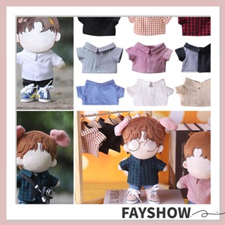 Fay 20 ซม. ตุ๊กตา เสื้อของเล่น เปลี่ยนชุด เกมตุ๊กตา อุปกรณ์เสริมลายตาราง