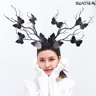 [BOA] ที่คาดผมผู้หญิง กิ่งไม้ ผีเสื้อ ยืดหยุ่น กันลื่น เครื่องประดับผม พร็อพถ่ายรูป ฮาโลวีน กวาง เขากวาง กิ่งไม้ ที่คาดผม สําหรับปาร์ตี้