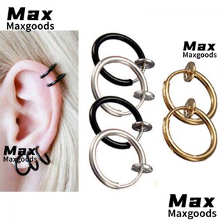 Maxg จิวเจาะหูแฟชั่น ไม่ต้องเจาะหู 3 สี 2 ชิ้น