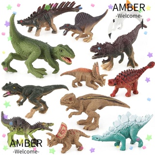 Amber โมเดลไดโนเสาร์จําลอง ของเล่นวิทยาศาสตร์ เสริมการเรียนรู้เด็ก 12 ชิ้น