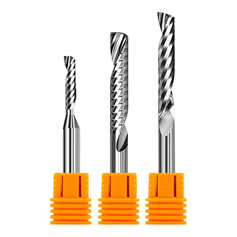 Vsharp 6 มม.8 มม.Shank 1 ขลุ่ยเกลียว งานไม้ทังสเตนแกะสลัก End Mill เครื่องมือสําหรับไม้ CNC ดอกมิลลิ